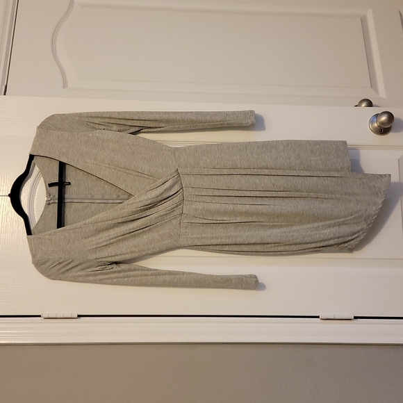 NWOT - Lulu's - LULUS Exclusive Wrap Party Heather Grey Long Sleeve Dress - XS - Picture 6 of 6